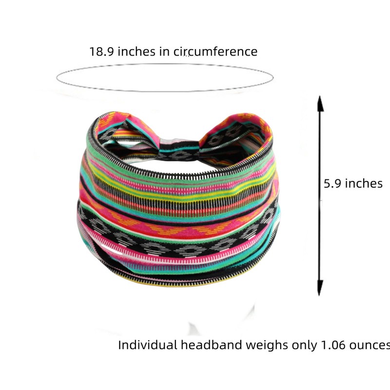 NERTNJIFOR Boho Headbands For Women Fashion Stretch Wide Hairbands Knoted