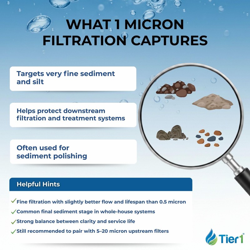 Tier1 1 Micron 10x4.5 Water Filter | Spun Wound Polypropylene