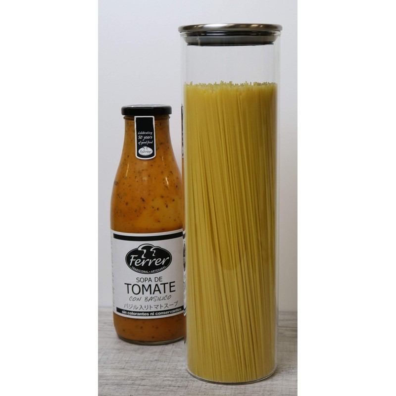 CASUAL PRODUCT Glass Spaghetti Jar with Stainless Lid