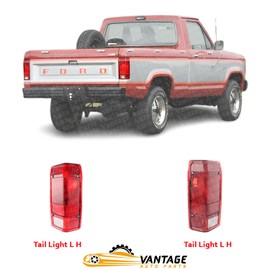 Vantage Auto Parts - Tail Light Lens and Housing Compatible With Ford Ranger 1983-1990 | DIRECT REPLACEMENT | Clear & Red Lens |‎ E9TZ13404A E9TZ13405A | FO2801104 FO2800105