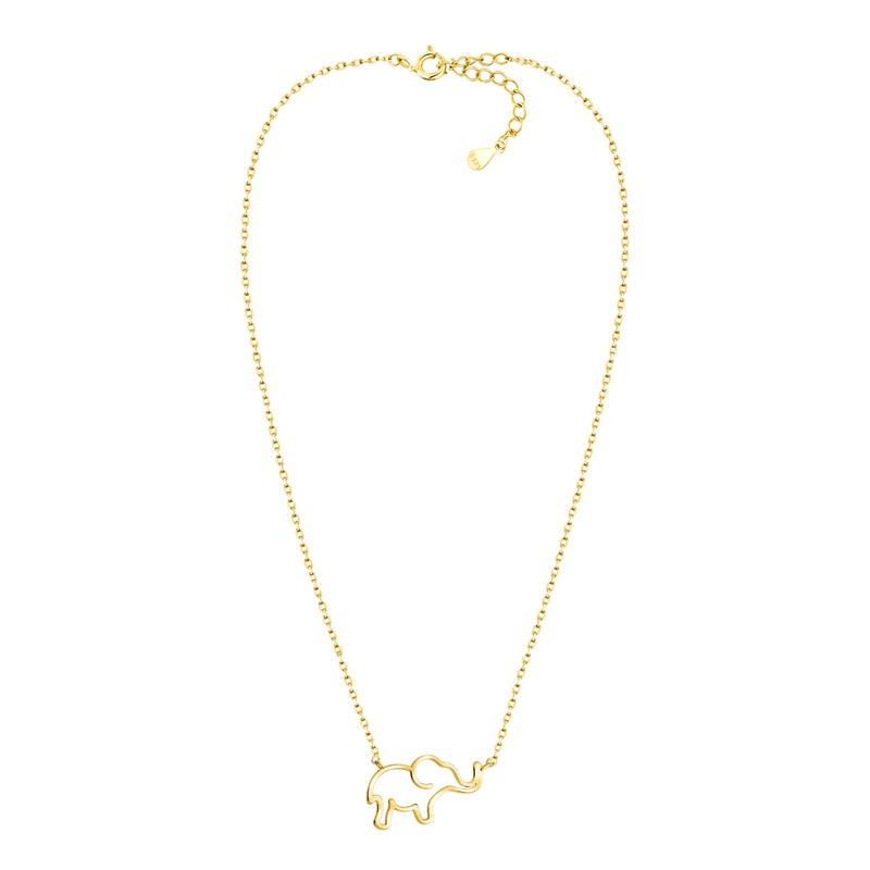 Sofia Milani - Women's Necklace 925 Silver Elephant Pendant, Gold,