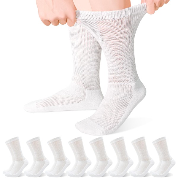GRPSKCOS Diabetic Socks for Men 8 Pairs Men Extra Wide