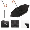 TIME LOVER Stick Umbrella Oversize Windproof Umbrella Wooden Hook Handle