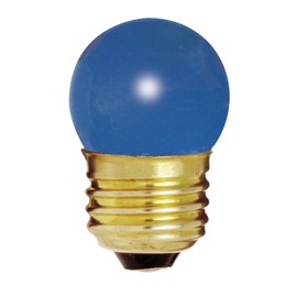 Satco S4508 120V 1/Card Medium Base 7.5-Watt S11 Incandescent Lamp, Ceramic Blue