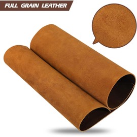 TUZECH Full Grain Genuine Leather Sheets for Crafts – 2mm Thick Tooling Leather, Cowhide Leather Squares (8 x 12 Inches, Dark Brown)