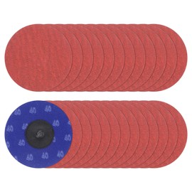 HARFINGTON 25pcs Quick Change Sanding Discs 3" 40 Grit R-Type Roll Lock Ceramic Grains Conditioning Disc Sandpaper for Die Grinder Grinding Fast Cutting, Bright Red