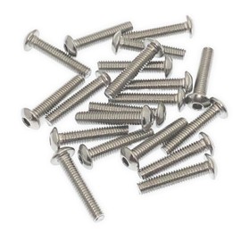 Rubigo M4 Bolts, M4 x 20mm Hex Socket Button Head Machine Bolts - DIN 933 Standard A2 304 Stainless Steel Hex Socket Cap Screws, Fully Threaded for Industrial,Indoor,Outdoor Use, Pack of 20