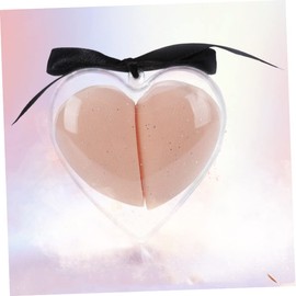Baluue 2pcs Heart Shape Cosmetic Sponges for Wet and Dry Makeup Flocking Beauty Eggs for Foundation Powder and Concealer Application