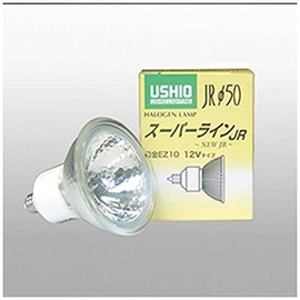 Ushio JR12V60WLW/K/EZ-H Halogen Lamp, JR φ50, 12V, 85W Shape, Wide Angle, EZ10 Base