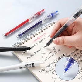 Shulaner Retractable Gel Ink Pens, 0.5mm Rollerball Gel Pen, Quick Drying Writing Rollerball Pen, Pack of 12 - Black