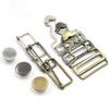 6 Sets Overall Buckles Metal Suspender Replacement Buckles with Rectangle