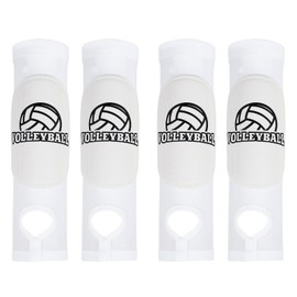 PATIKIL Volleyball Arm Sleeves, 2 Pair Passing Forearm Sleeve with Protection Pads Thumbhole Volleyball Arm Pads for Youth Teenagers Men Women, White