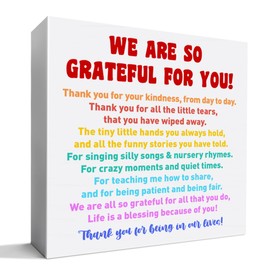 Daycare Provider Appreciation Gift, Thank You Gift for Childcare Babysitter Childminder, Kindergarten Preschool Day Care Teacher Gifts for Christmas Birthday Teacher's Day, We Are So Grateful for You