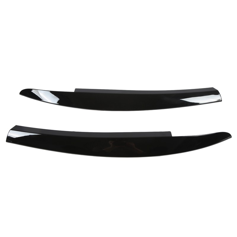 2Pcs/Set Front Headlight Eyebrow Eyelid Strips Cover Trim Glossy Black