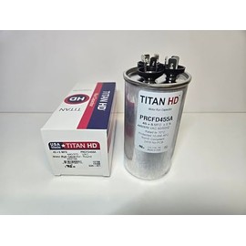 Titan HD PRCFD455A American-Made 45 + 5 UF 370/440 HVAC Round Motor Run Dual Capacitor 45/5 MFD for Central AIR Conditioner A/C HVAC
