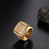 Flongo Men's 18k Gold Ring: Rings Stainless Steel Wide Gold-Plated