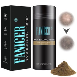 Hair Fibres for Thinning Hair - Powder for Natural Look, Medium Gold, 30g Bottle