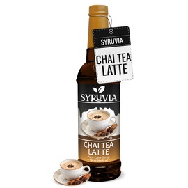 Syruvia Chai Tea Coffee Syrup - 25.4 fl oz. Premium Coffee Flavoring Syrup. Ideal for Enhancing Drinks, Sodas, Shakes, Desserts, and More.