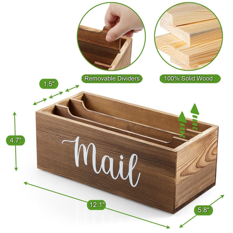 DRASTAR Mail Organizer Countertop, Mail Holder with 3 Slots, Mail
