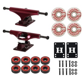 Core Hollow Lightweight Skateboard Trucks 8.0" + 54mm Spitfire Burners Wheels, ABEC 5 Bearings