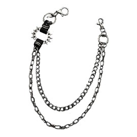 White Fang AZ120 Wallet Chain, Wallet, Fall Prevention, Lock, Keyring, Belt, Stylish, Men's, Women's,, Silver