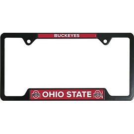 Black Metal License Plate Frame - Second Generation - Mascot Version (Ohio State)