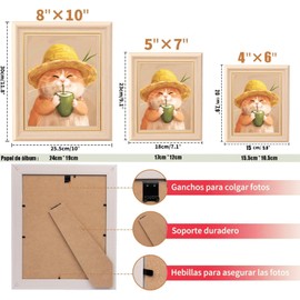 GAQIRENW 2 Marcos para Fotos Retro Europeo - Portaretratos de 4x6 pulgadas para Pared/Mesa, Portaretrato para Escritorio，Decoración Hogar con Estilo y Regalo Emocional Familiar，Marrón