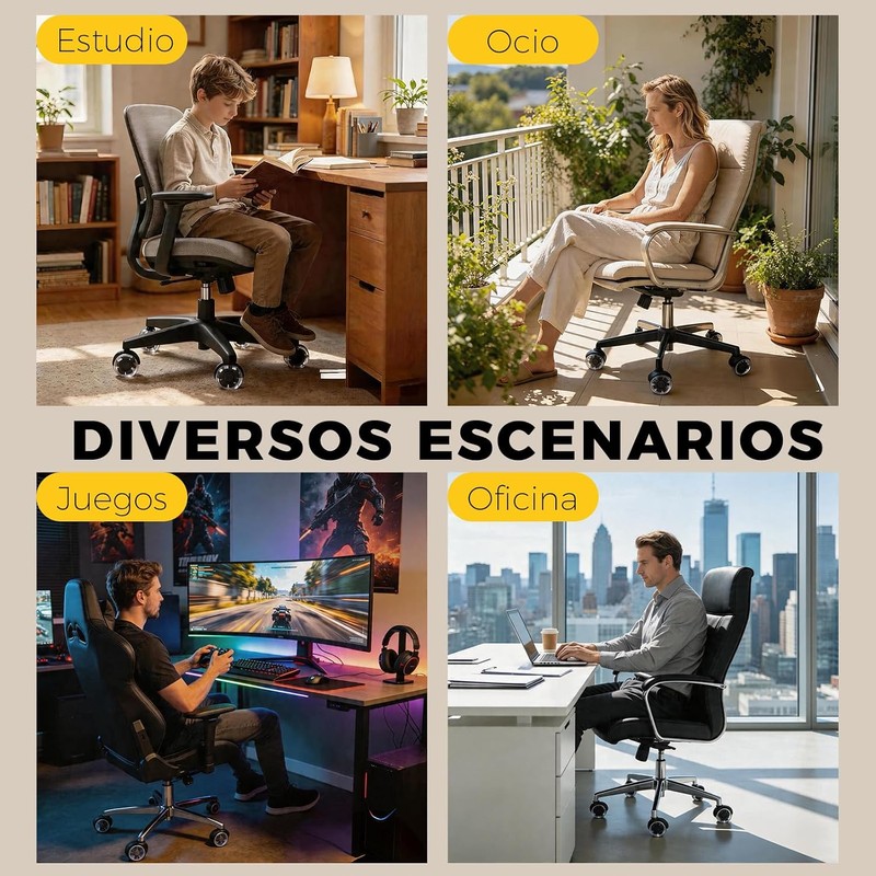 Fuwen 6PCS Ruedas para Silla de Oficina