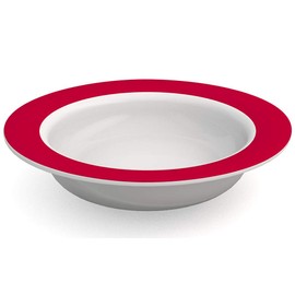 Ornamin Schale mit Kipp-Trick Ø 15,5 cm rot | Spezialteller mit Randerhöhung für selbstständiges Essen | Esshilfe, Melamin, Anti-Rutsch Schale, Tellerranderhöhung