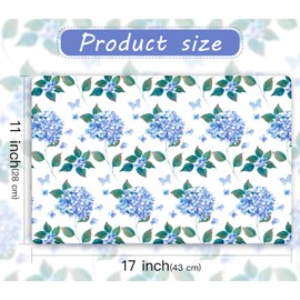 WRAPAHOLIC 50 Sheets Hydrangea Floral Paper Place Mats - 11 x 17 Inch Disposable Placemat Blue Hydrangea Decorative Paper Table Mats for Dinner Table Setting Wedding Party Supplies