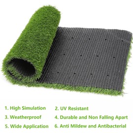 Realistic Artificial Grass Turf Lawn-1FTX69FT, 1.38" Indoor Outdoor Garden Lawn Landscape Synthetic Grass Mat Fake Grass Rug