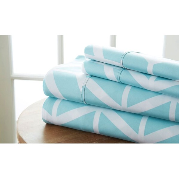 Linen Market 4 Piece Sheet Set Patterned, Queen, Arrow Turquoise