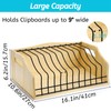Youeon Large Vertical Clipboard Holder, 12 Slots Wood and Metal