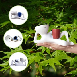 Mrchfr Smiley Face Planter Pot, Funny Lazy Guy Planter for Indoor Plant Pots - Cute Resin Planters Succulent Cactus Pot with Drainage, Unique Small Decorative Planters for Plant Lover Gifts (Red)