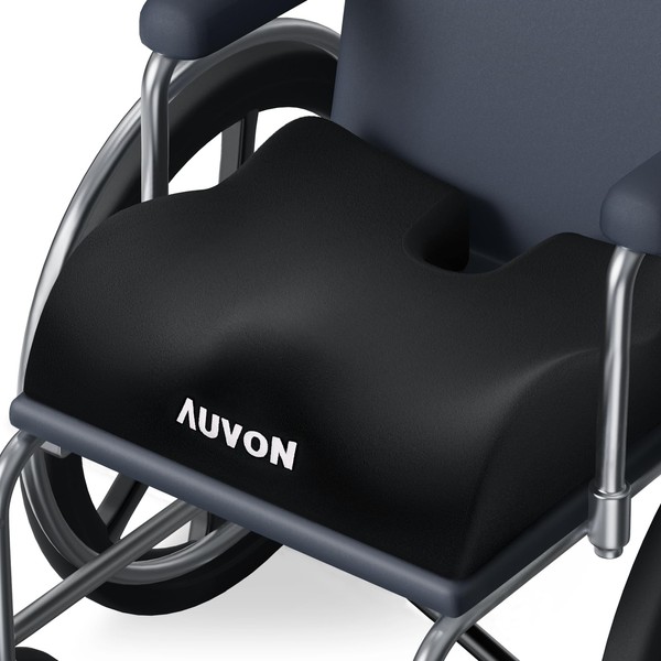 AUVON Ergonomic Anti-slip Wheelchair Cushions, Front High Rear Low Thick Seat Cushion with Hump Design Avoid Slipping, Chair Cushions for Knock Knees, Sciatica, Back, Coccyx, Pressure Sore, Ulcer Pain