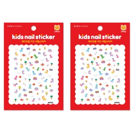 April Nail Kids Nail Stickers, Dinosaur Friend (A016K), 2 Pieces / 에이프릴네일 키즈 네일 스티커, 공룡친구(A016K), 2개