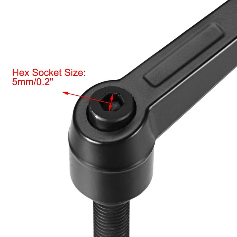 sourcing map M10 x 50mm Handle Adjustable Clamping Lever Thread