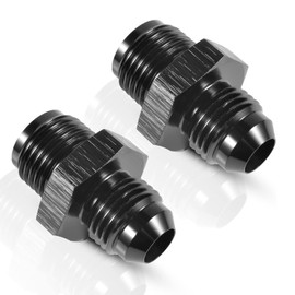 6AN Male to 5/8 x 18 Inverted Flare Thread Fitting Adapter Connector,Aluminum Straight,Anodized Surface Fuel Fitting-Black(2PCS)
