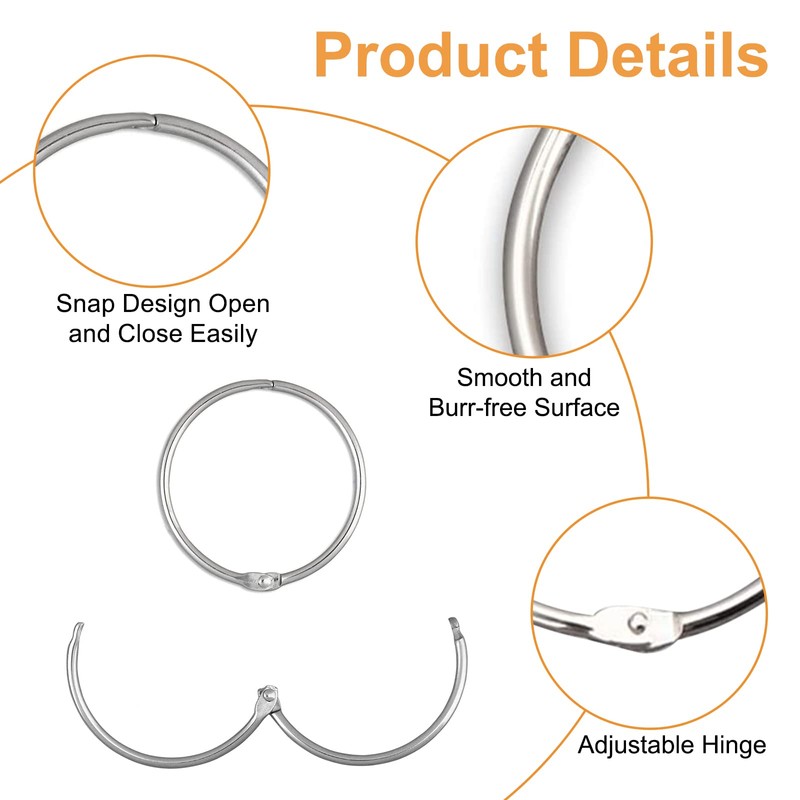 MOROBOR Shower Curtain Rings, 24 Pieces Rustproof Shower Curtain Hooks