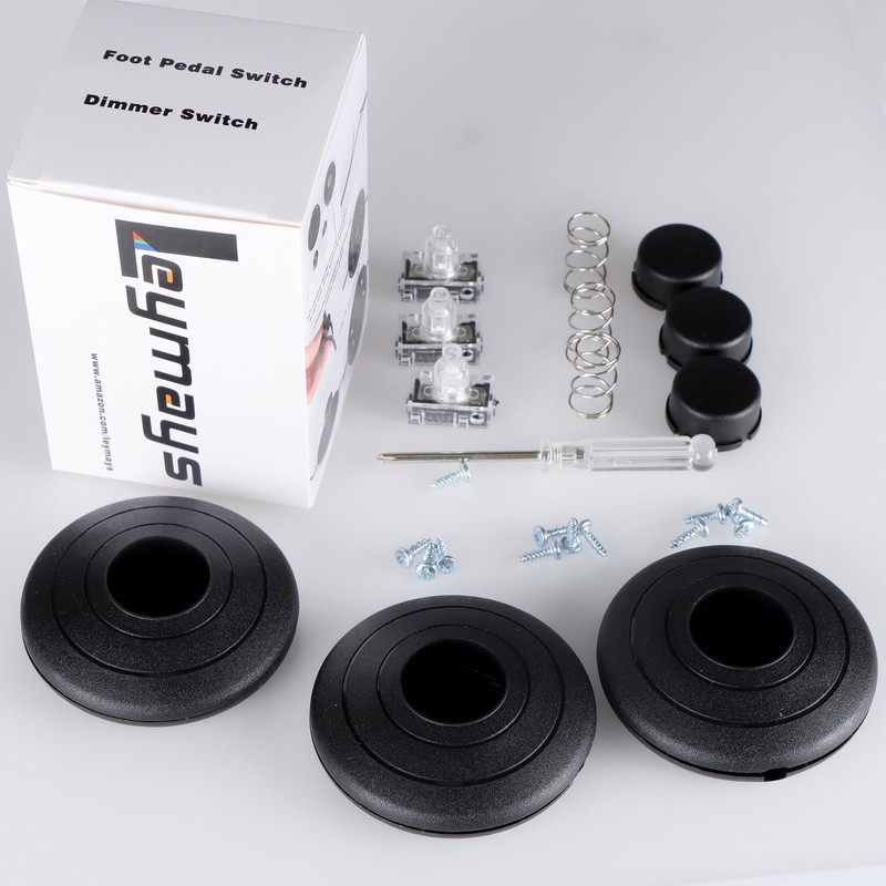 Foot Pedal Switch for Lamp Switch Replacement, 3Pcs Black Cordless