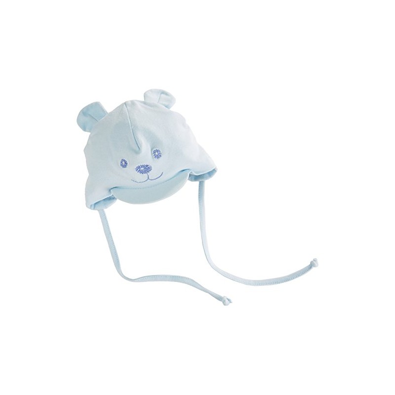 Sterntaler Visor with drawstrings, Neck protection and cute bear design,