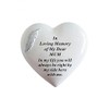 Mum - White & Silver Angel Feather Memorial Heart Tribute, Grave Remembrance Ornament
