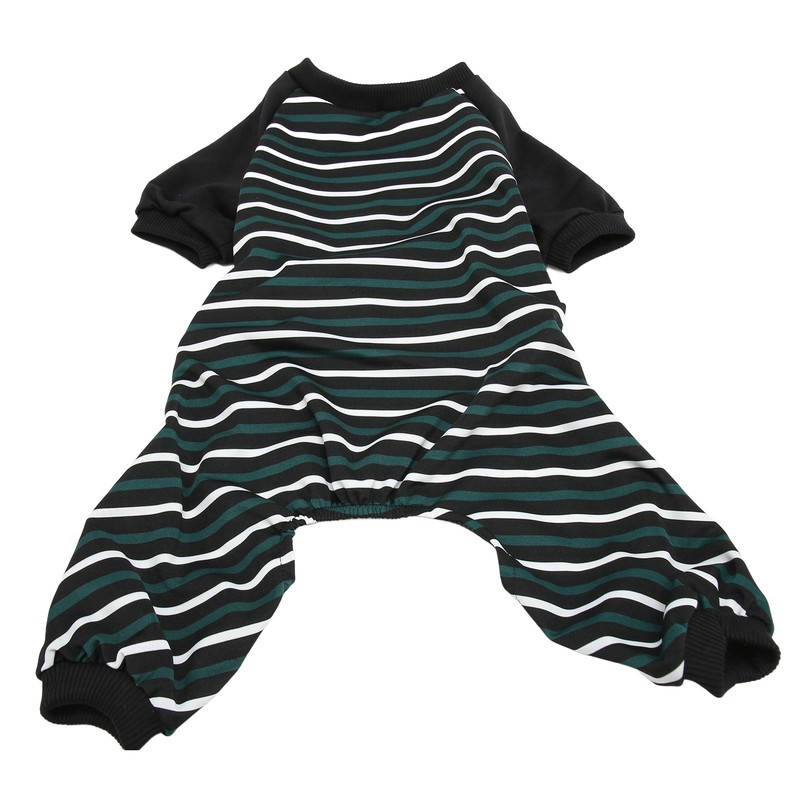 Striped Dog Pajamas Soft Stretchy Fashionable 4 Legged Puppy Pajamas
