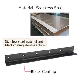 L Bracket,Heavy Duty Corner Brace,Stainless Steel Corner Bracket,Black Large Angle Brackets, Metal Braces for Wood Aufuga (10, 11*1*1inch)