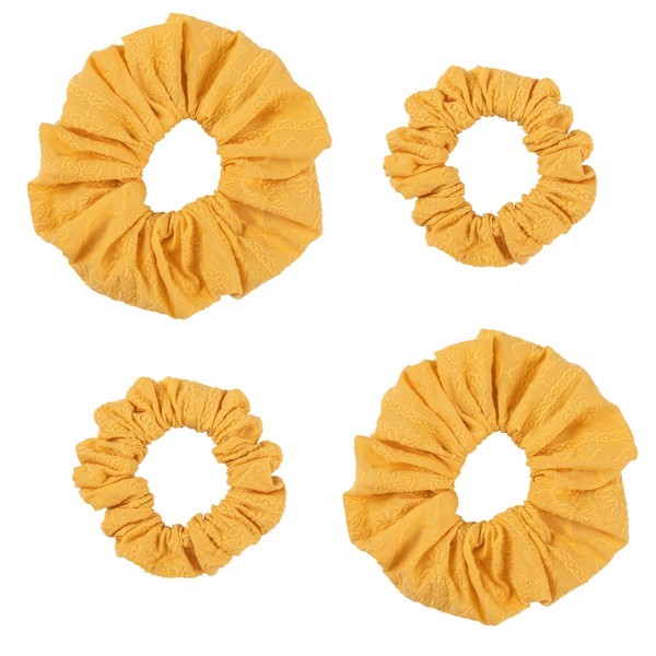 Cicimeiluody - Cotton Embroidered Scrunchies for Women - Regular and