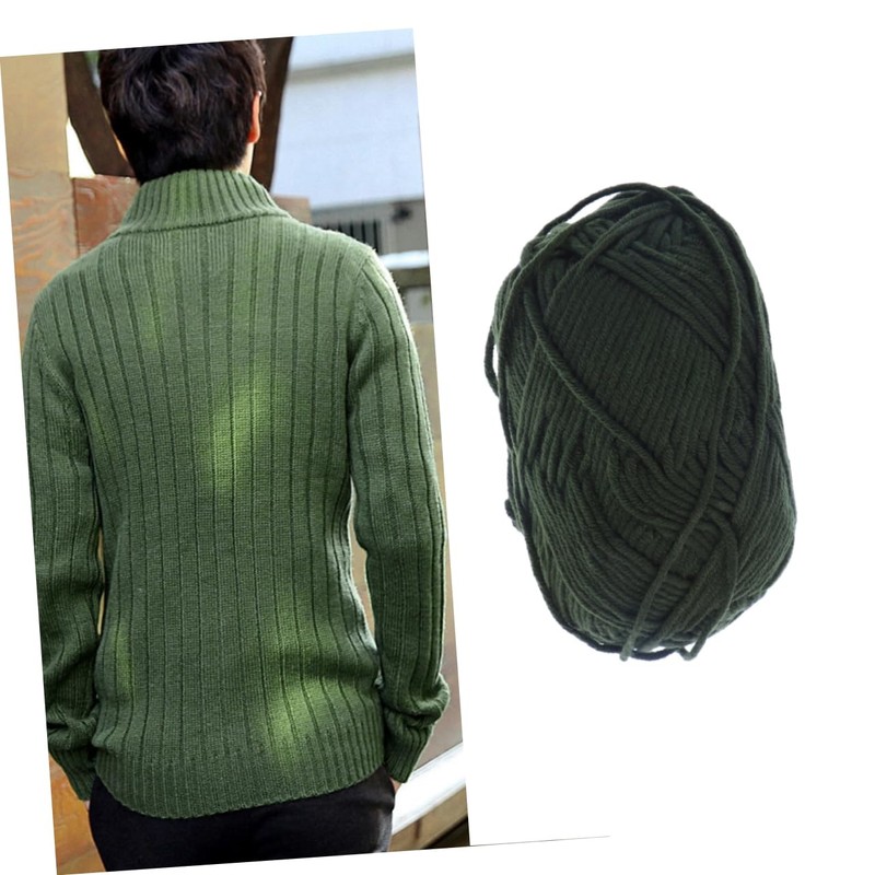 SEWACC Milk Cotton Yarn Soft Army Green Chunky Knitting Yarn