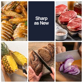 Northmas Knife Sharpener, Professional Electric Knife Sharpener for Home Use, 2 Stages for Quick Sharpening & Polishing, 100V-240V Global Voltage Design, Blue