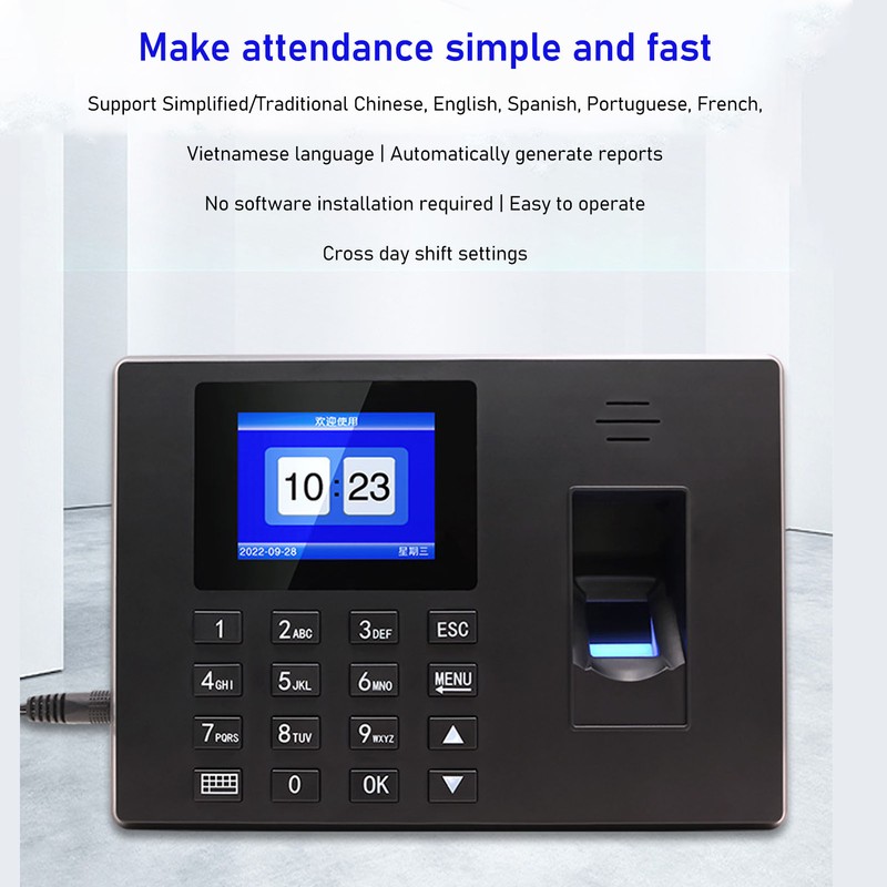 Fingerprint Attendance Machine 360 Degree Fingerprint Recognition Voice Prompt Office
