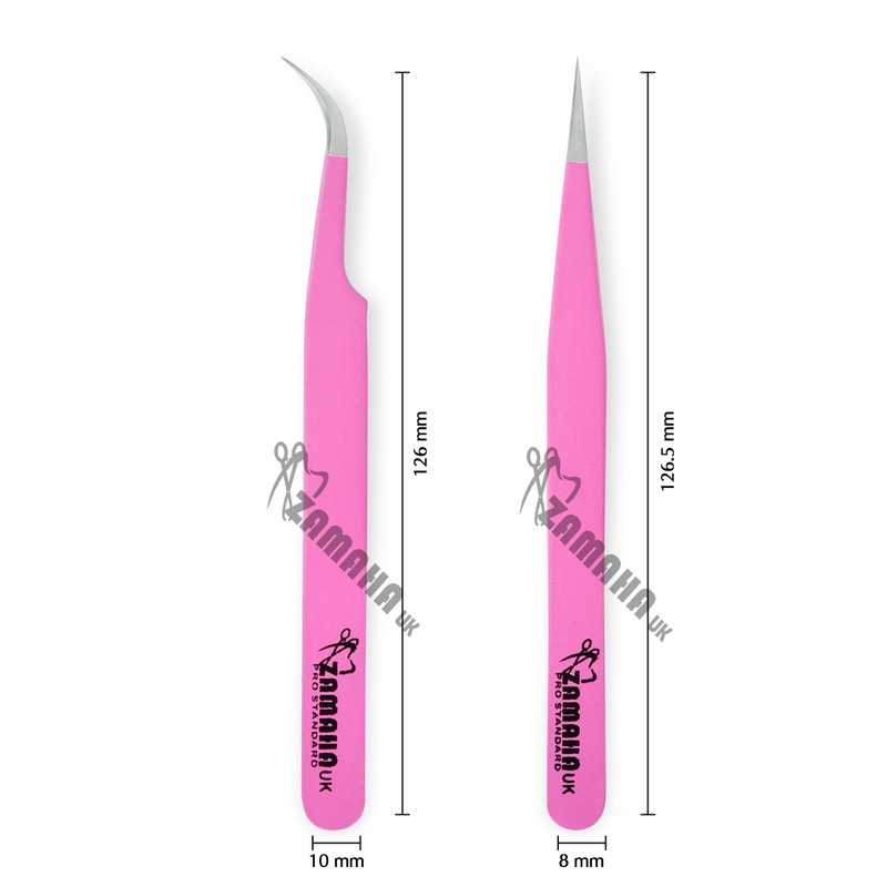 ZAMAHA UK Lash Eyelash Extension Tweezers, Japanese Stainless Steel Tools