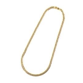 PLUSTER Men's Kihei Necklace, 18K Gold, 6 Sides, 23.6 inches (60 cm), 0.5 oz (13 g), Stainless Steel, 116 L; Kihei, Hypoallergenic, Includes Dedicated Pouch, Popular, Christmas Gift, Stainless Steel